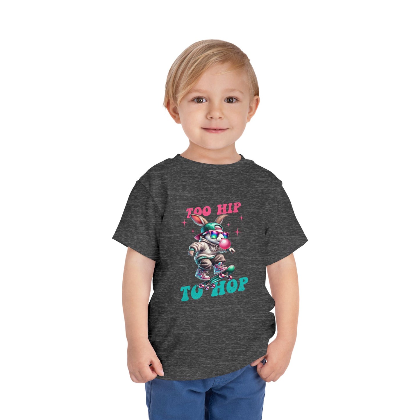 Cool Toddler Skateboard Tee - "Too Hip To Hop"