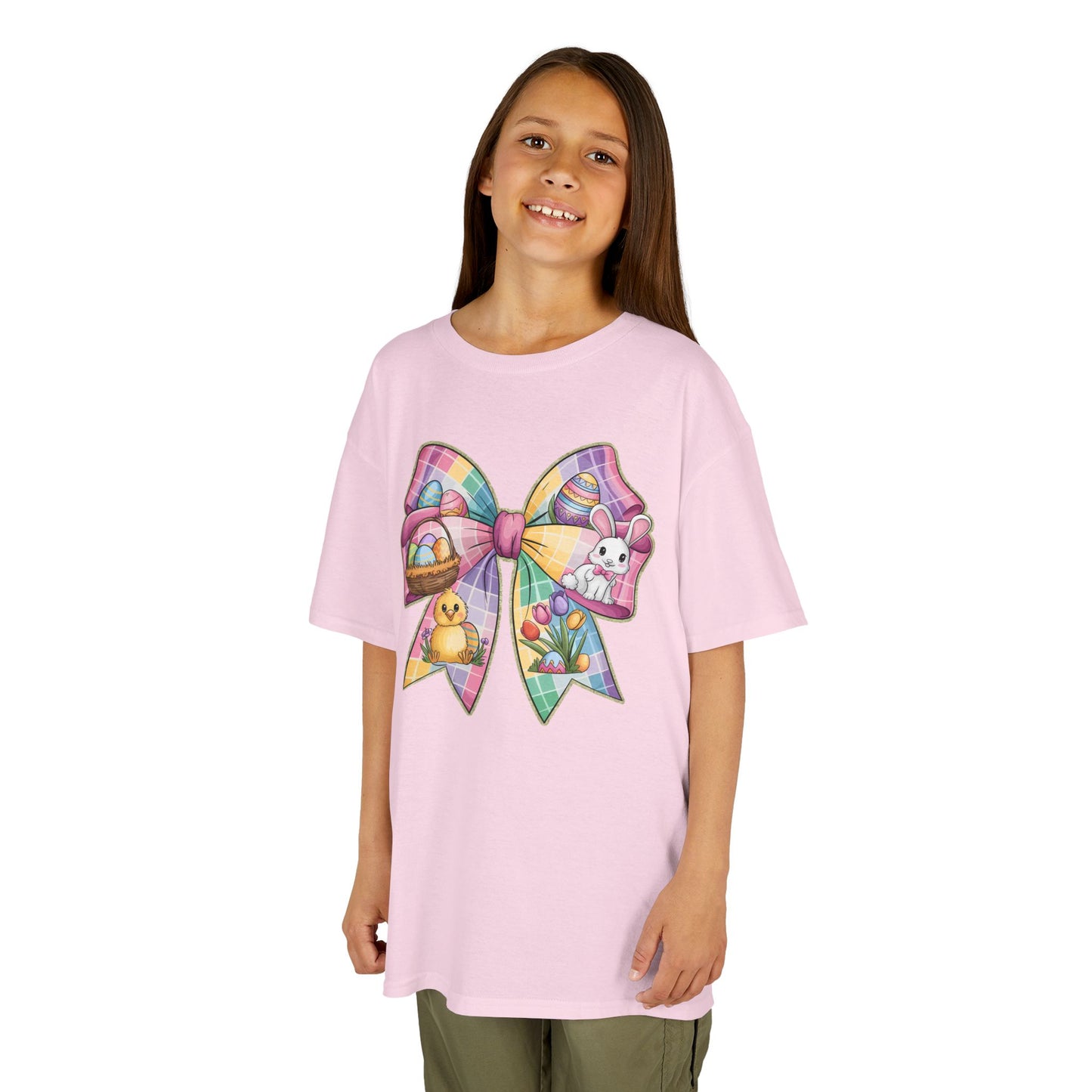 Easter Bunny Kids Tee - Cute Colorful Bow Design