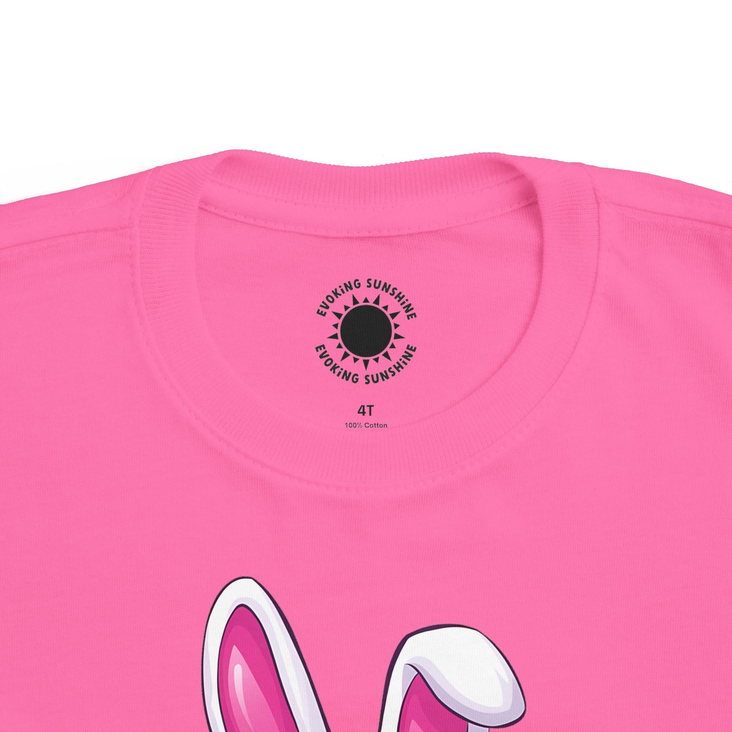 Personalized Cute Easter Bunny Toddler T-Shirt with Colorful Eggs