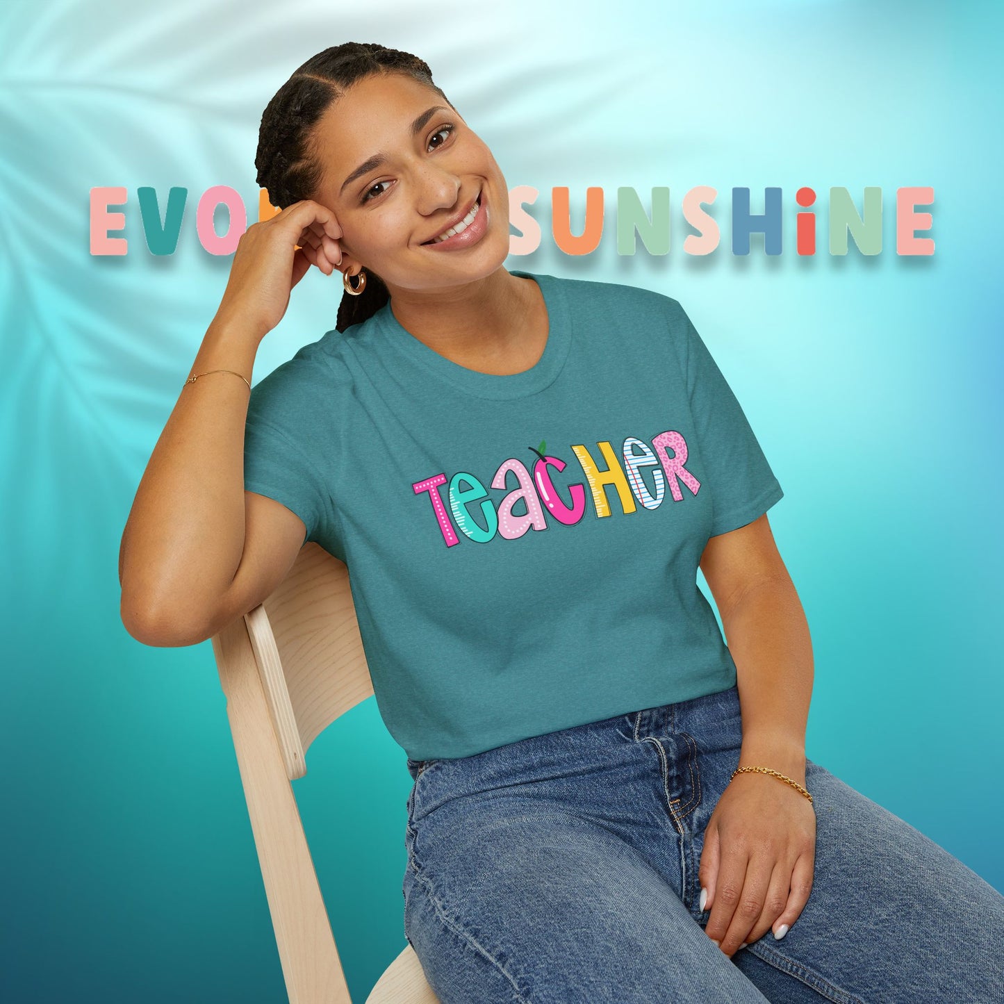 Colorful Teacher T-Shirt, Gift for Teachers, Cute Appreciation Shirt, Back to School Tee, Classroom Outfit, Teacher Gifts