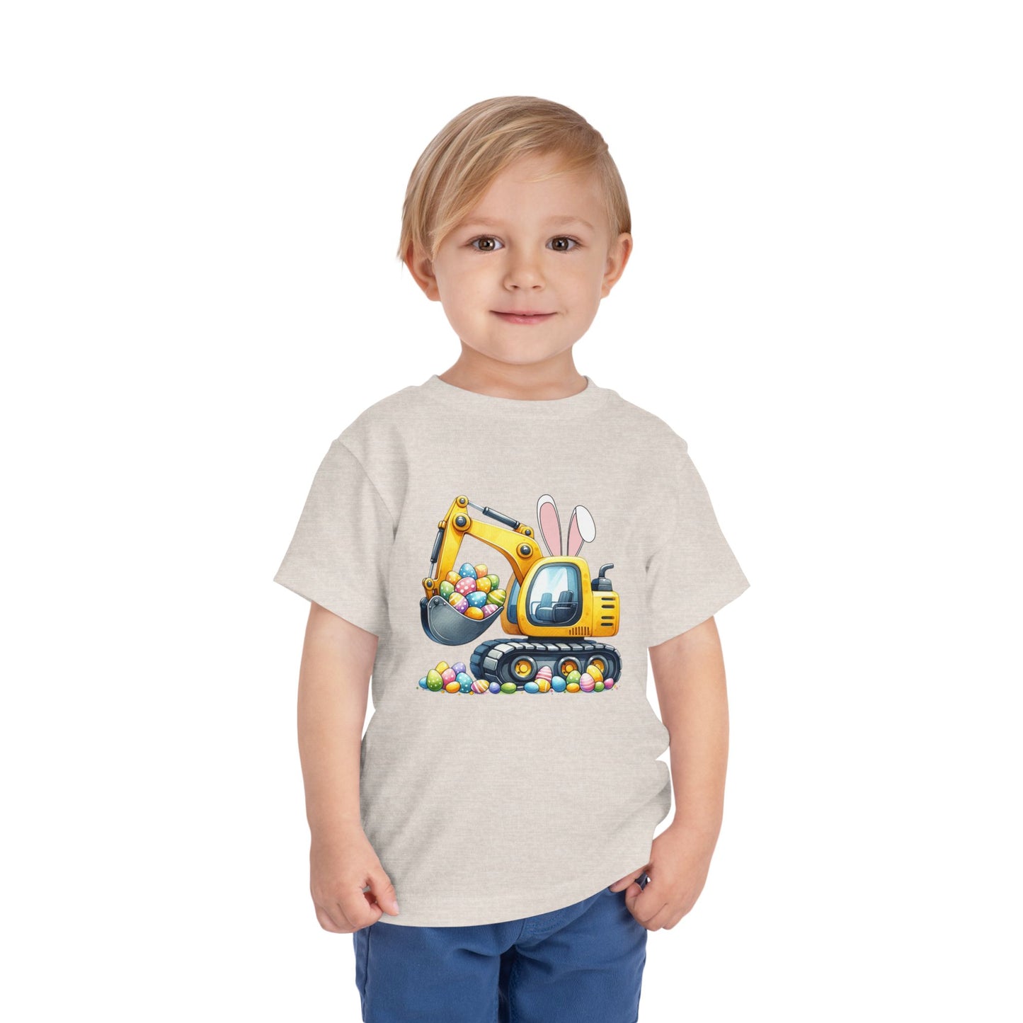 Toddler Easter Bunny Excavator Tee - Fun Spring Kids T-Shirt