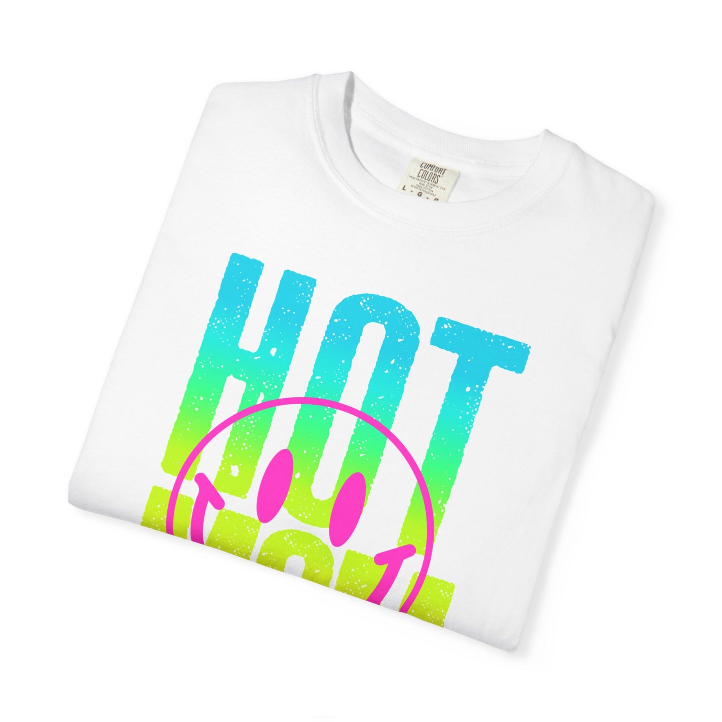 Neon Hot Mom Summer Unisex T-shirt, Neon Smile Face Shirt, Trendy Summer Tee, Cute Smiley Face Top, Casual Summer Apparel