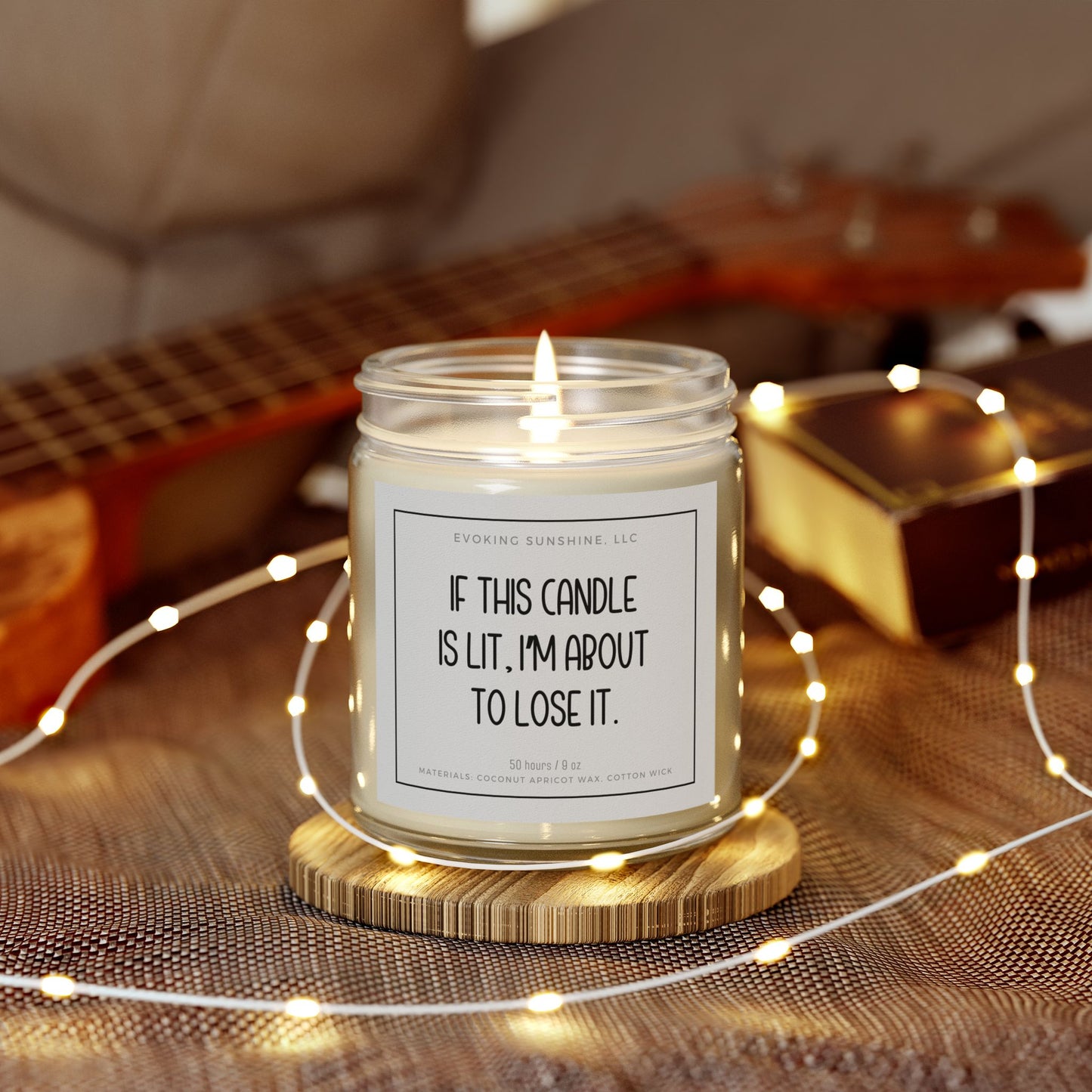 Scented Candle, 'If this candle is Lit, I'm about to Lose It', Hand-Poured in the USA, 9 Scents, Coconut Apricot Wax