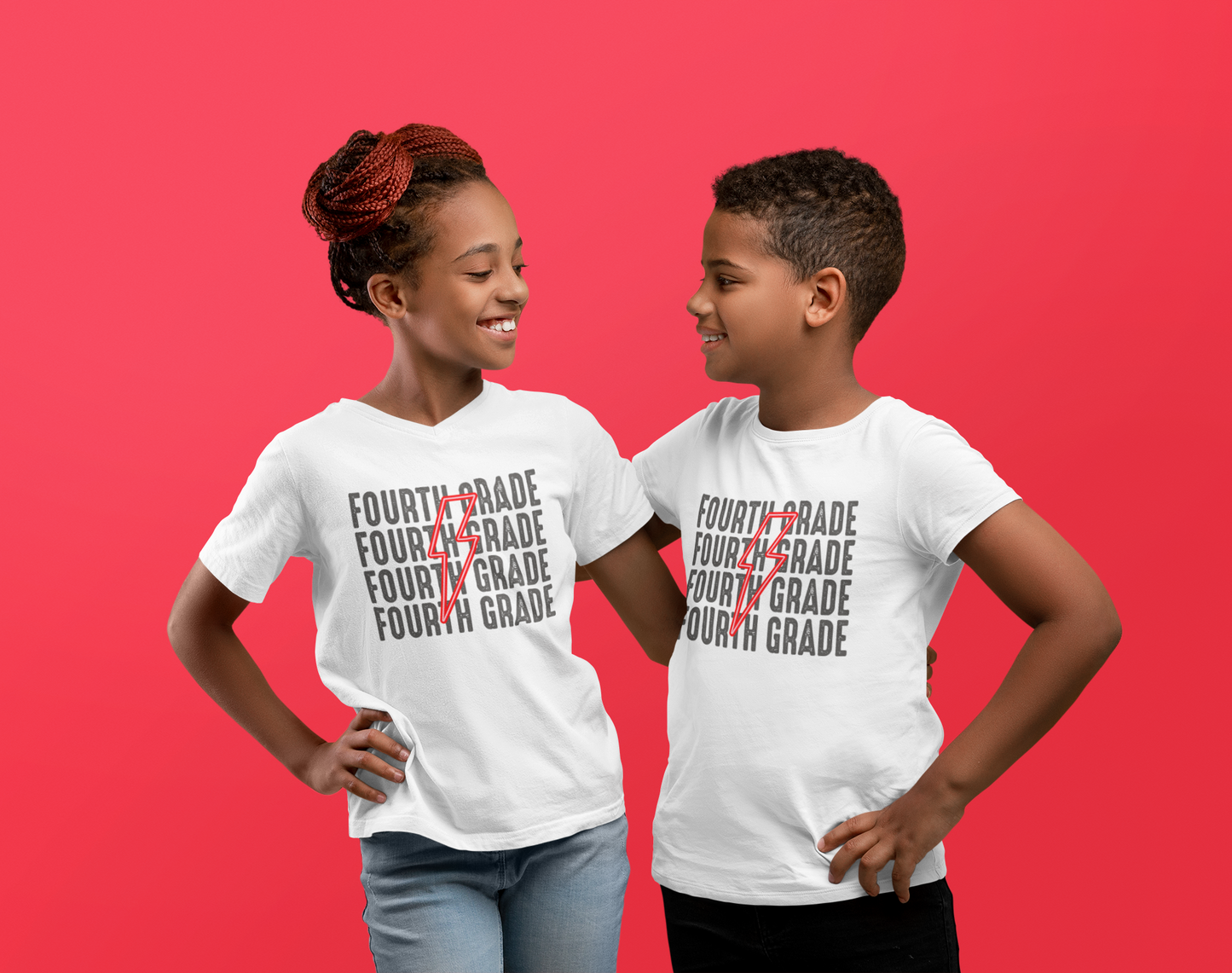 Fourth Grade Back to School Lightning Bolt Shirt, 4th Grade, Elementary School, First Day of School