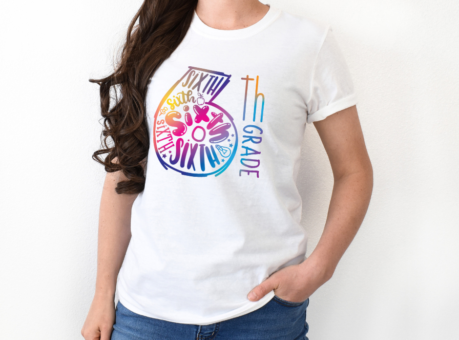 6th Grade Celebration Short Sleeve Shirt , Middle School, School Year, Sixth grade