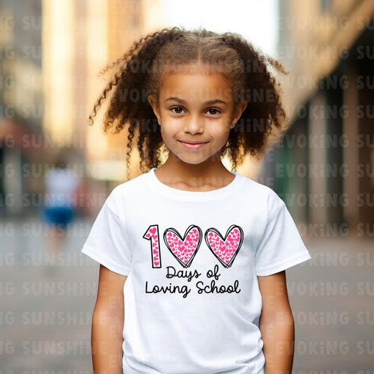 100 Days of Loving School Heart T-Shirt, School Spirit, Youth shirt