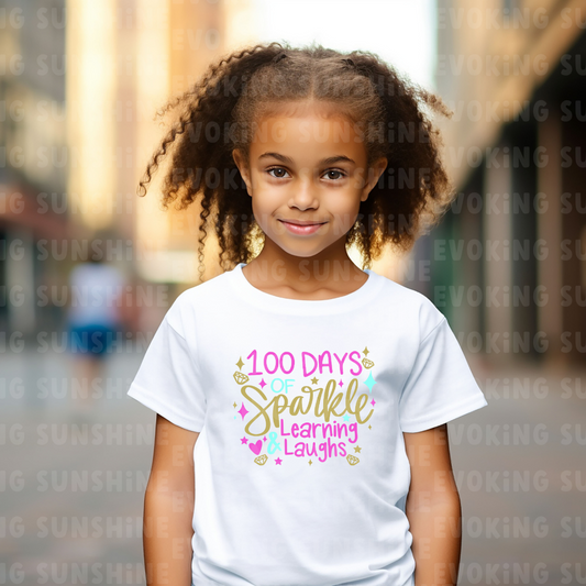 100 Days of Sparkle & Learning T-Shirt, Youth, School Spirit