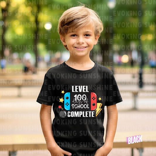 Level 100 Days Unlocked Shirt – Power Up Your Celebration! - Celebration School Shirt - Kids Heavy Cotton™ Tee