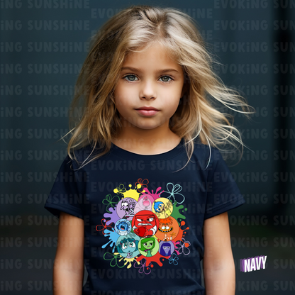 Kids Tee, Inside Out Characters Headshot Design, It's Okay to Feel All the Feels, Joy Sadness Fear Disgust Anger, Children's Shirt