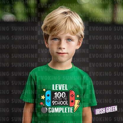 Level 100 Days Unlocked Shirt – Power Up Your Celebration! - Celebration School Shirt - Kids Heavy Cotton™ Tee