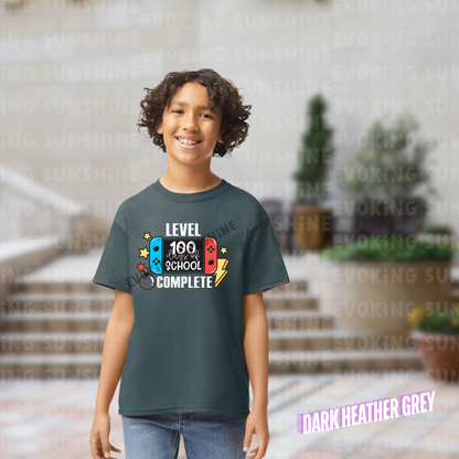 Level 100 Days Unlocked Shirt – Power Up Your Celebration! - Celebration School Shirt - Kids Heavy Cotton™ Tee