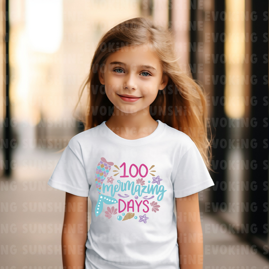100 Mermazing Days of School Mermaid T-Shirt, Youth, School Spirit