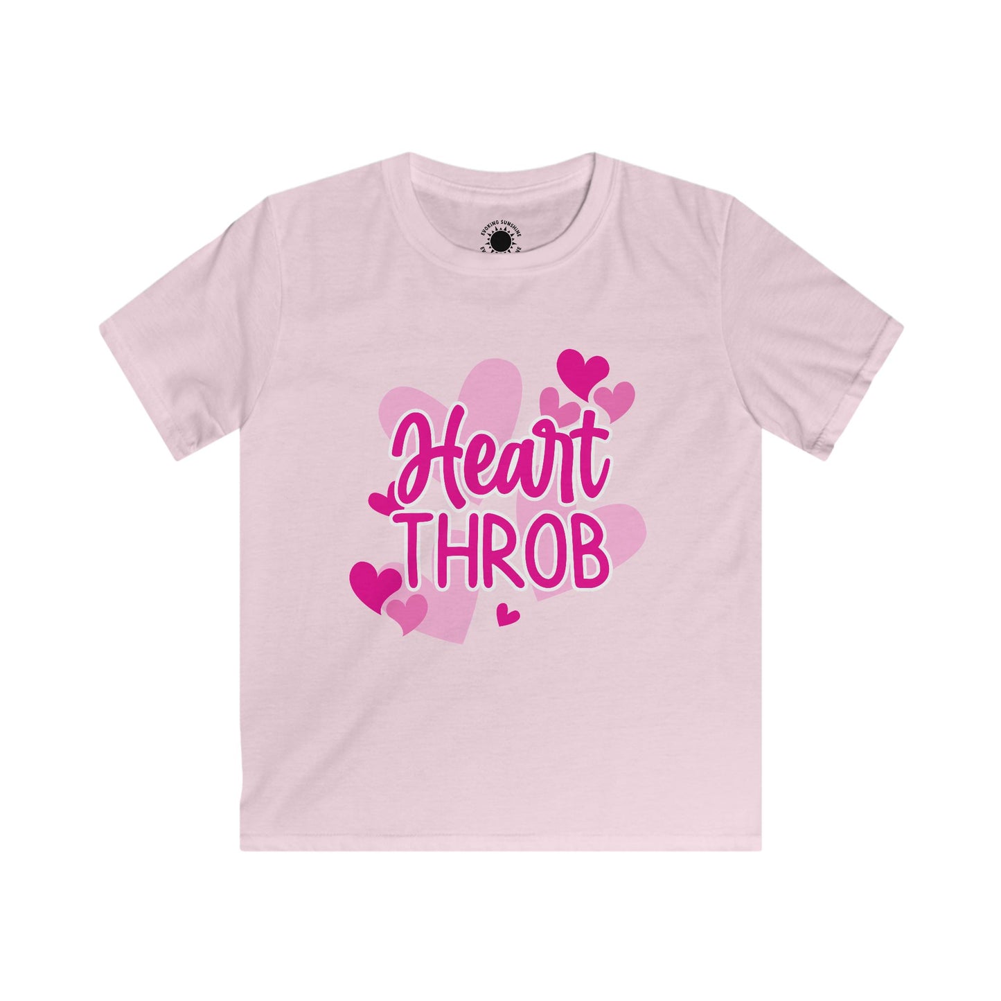 Heart Throb Valentine's Kids Softstyle Tee, Youth T-Shirt, Children's Valentine Shirt, Love Heart Design, Cute Valentine Gift