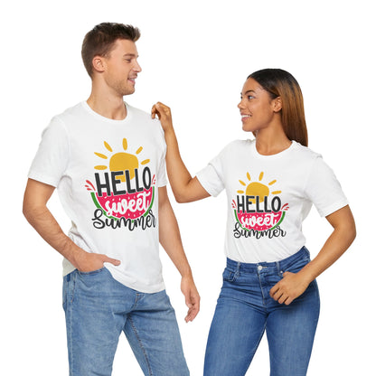 Hello Sweet Summer Graphic Tee, Watermelon and Sunshine