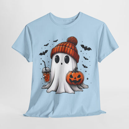 Pumpkin Season Vibes - Cute Ghost - Adult Unisex Tee