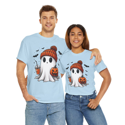 Pumpkin Season Vibes - Cute Ghost - Adult Unisex Tee