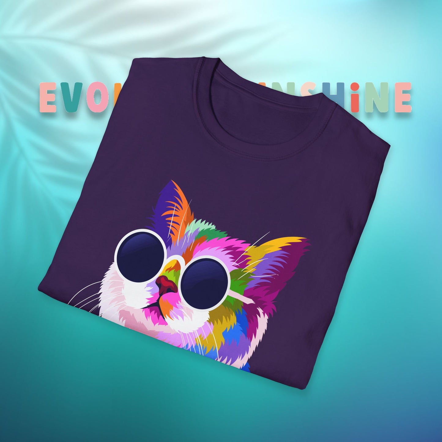 Colorful Cat Art T-Shirt, Fun Tee for Cat Lovers, Vintage Style Graphic Shirt, Cute Pet Gift, Casual Wear for Summer