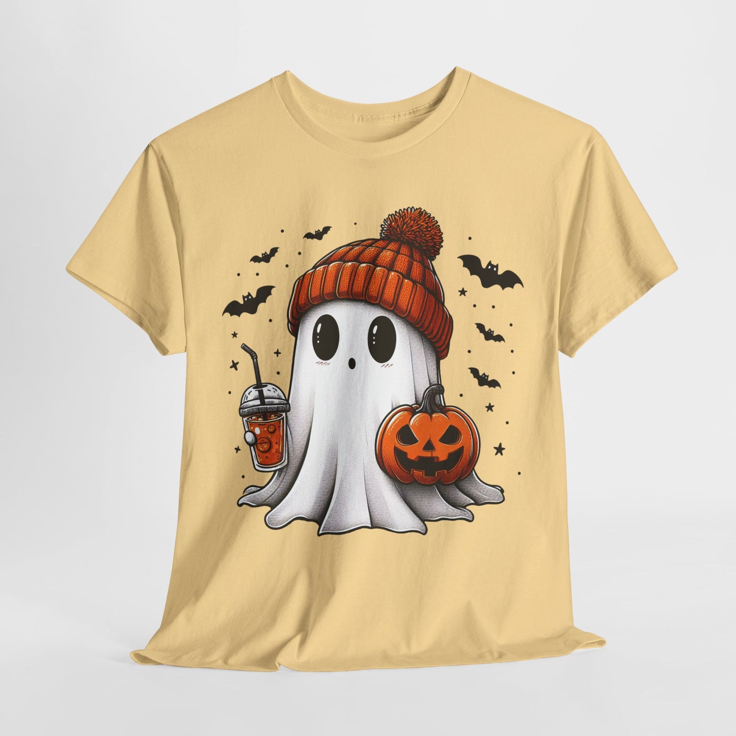 Pumpkin Season Vibes - Cute Ghost - Adult Unisex Tee