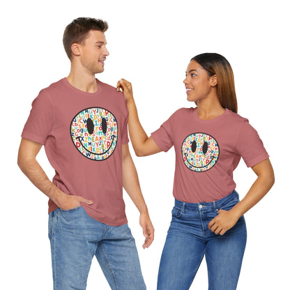 Alphabet Smiley Face Tee - Colorful and Cute - Express Delivery available