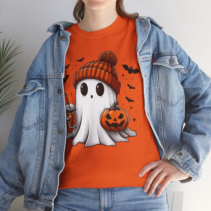 Pumpkin Season Vibes - Cute Ghost - Adult Unisex Tee