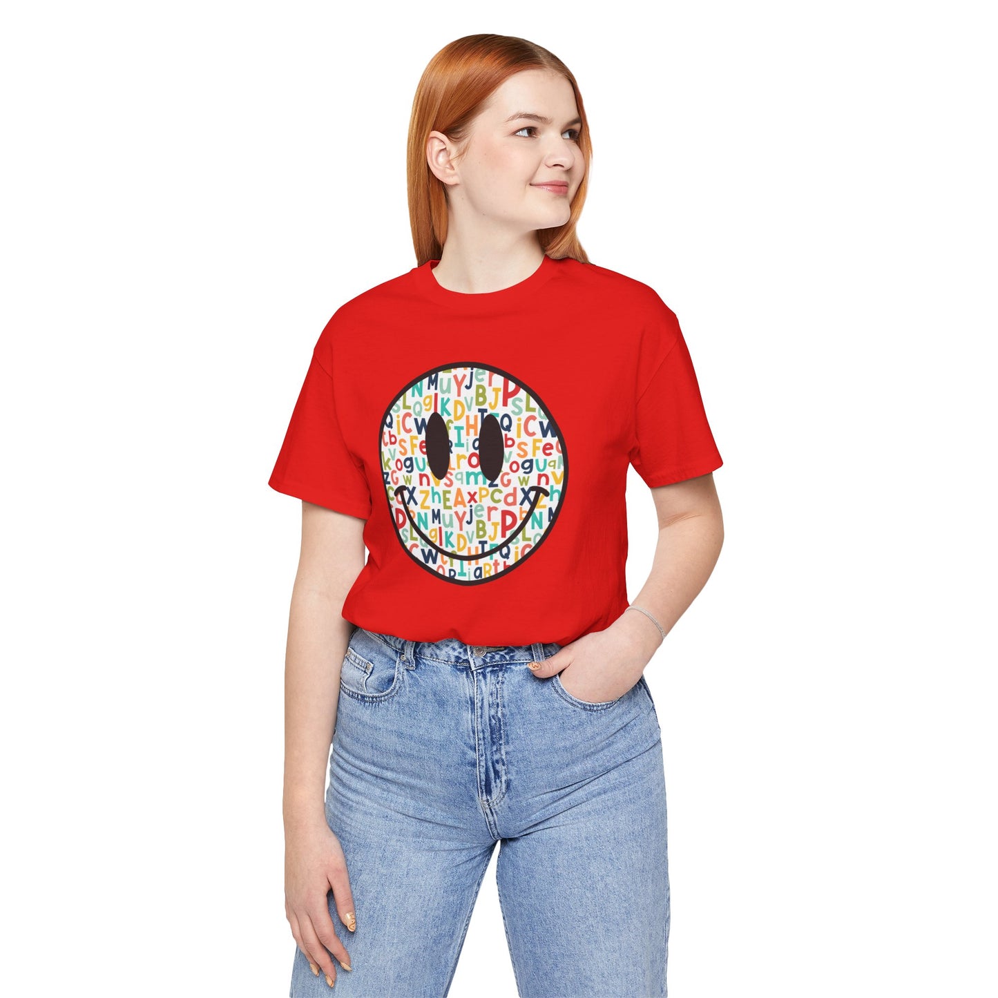 Alphabet Smiley Face Tee - Colorful and Cute - Express Delivery available