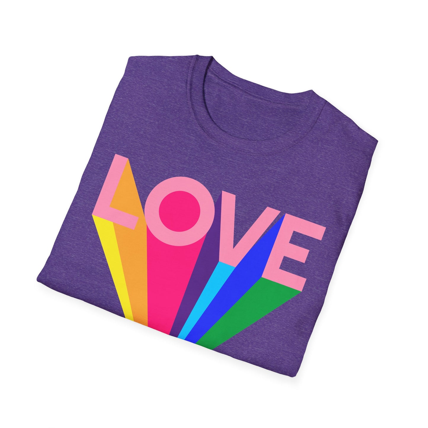 Love Rainbow Pop Out Unisex T-Shirt, Rainbow Love Tee, Colorful Graphic Shirt, Valentine's T-shirt