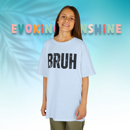 Kids Heavy Cotton™ Tee - Funny 'BRUH' Shirt for Boys & Girls, Casual Kids Wear, Gift for Birthdays, Anniversaries, Humor Apparel