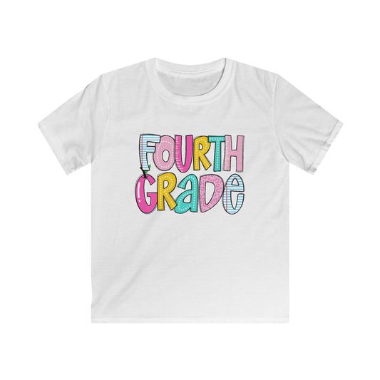 Colorful Fourth Grade Kids Tee, Kids Softstyle Shirt, Cute School Apparel, Back to School Gift, First Day of School, Elementary School