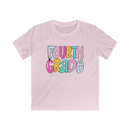 Colorful Fourth Grade Kids Tee, Kids Softstyle Shirt, Cute School Apparel, Back to School Gift, First Day of School, Elementary School