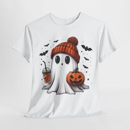 Pumpkin Season Vibes - Cute Ghost - Adult Unisex Tee