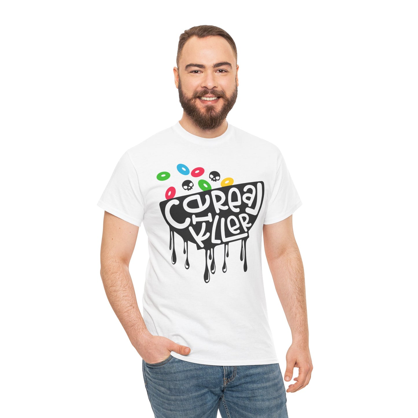 Cereal Killer Tee - Fruity Skull Edition - Adult Unisex Tee - Express Delivery Available