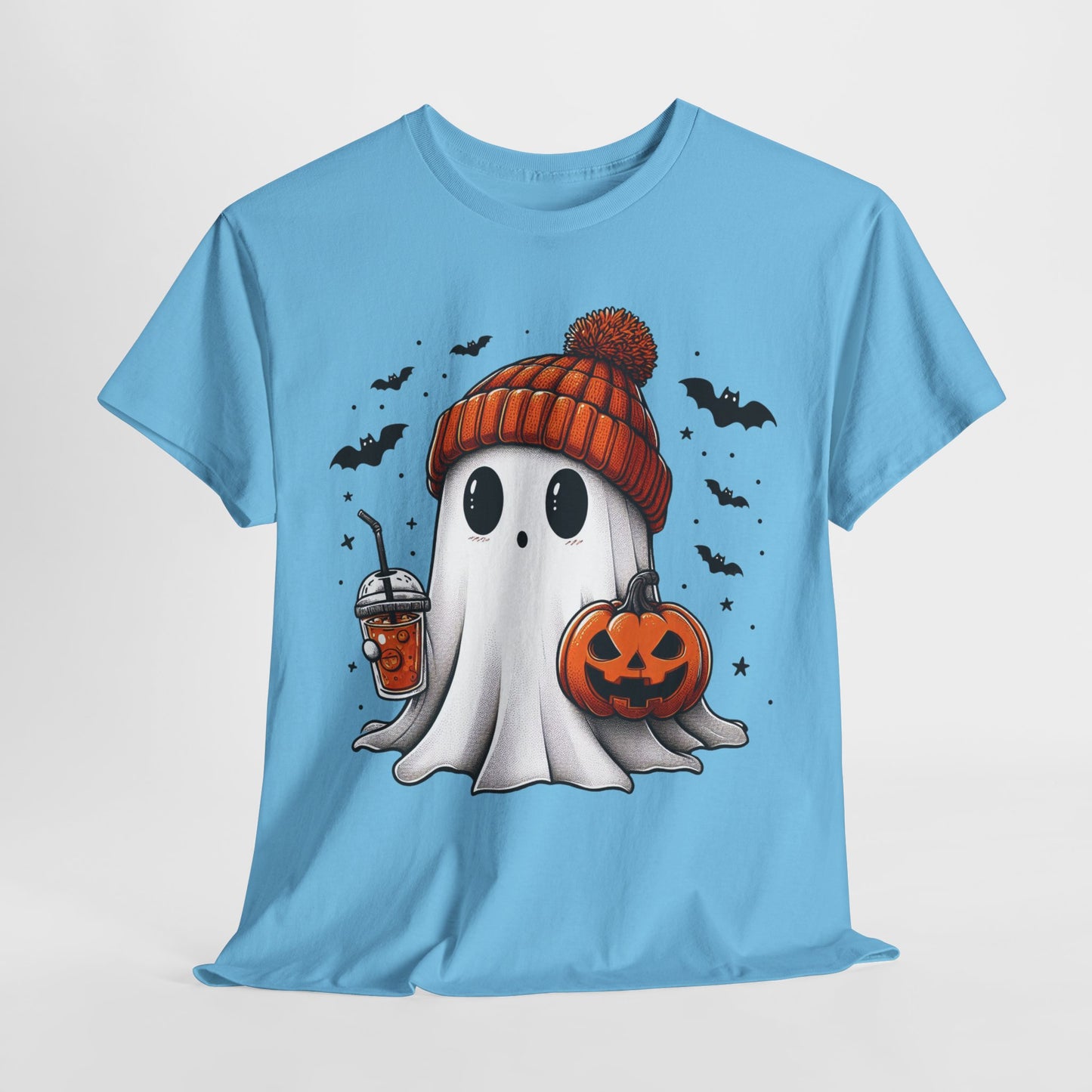 Pumpkin Season Vibes - Cute Ghost - Adult Unisex Tee