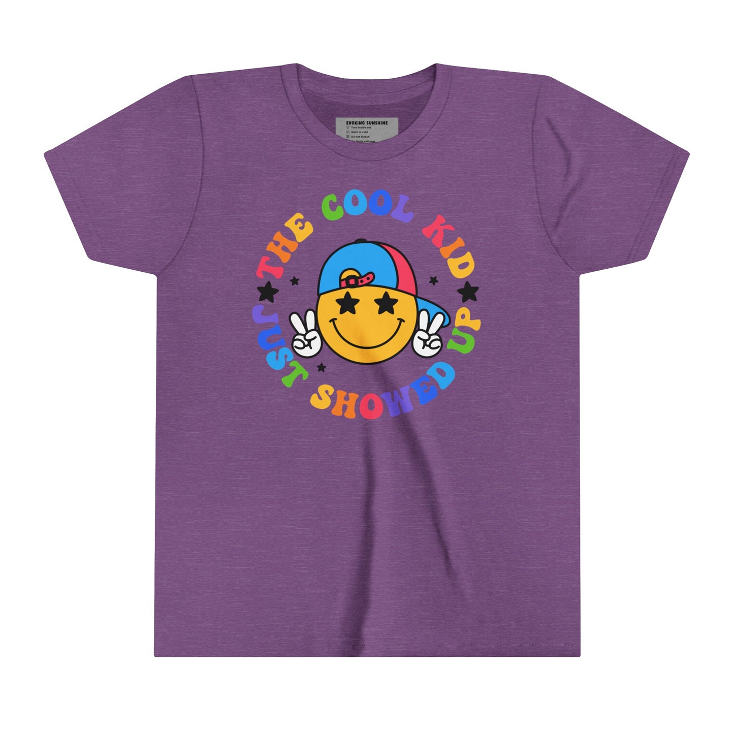 The Cool Kid Just Showed Up, Youth Short Sleeve Tee, Smiley Face