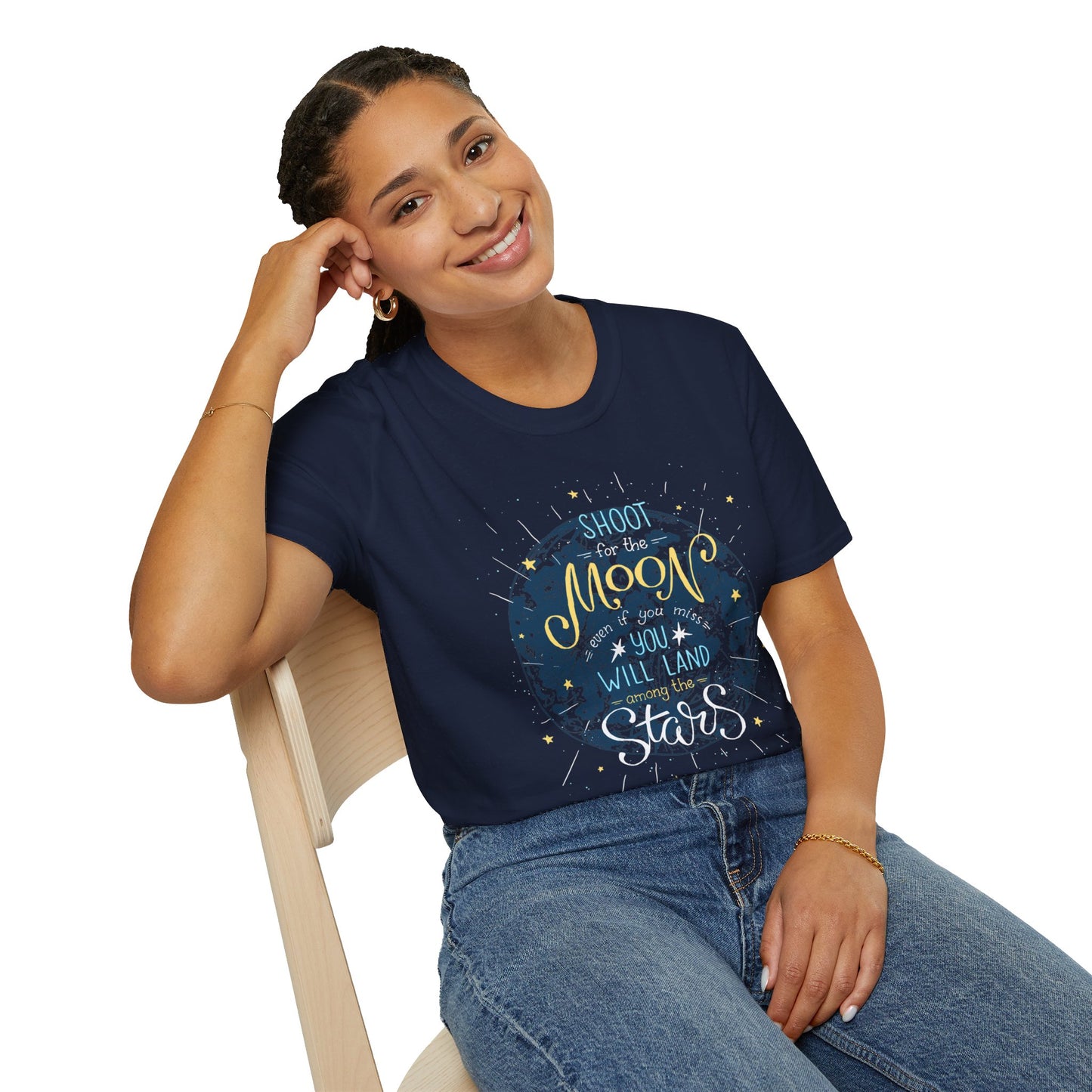 Shoot for the Moon, Land amongst the Stars, Inspirational Shirt, Unisex