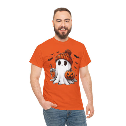 Pumpkin Season Vibes - Cute Ghost - Adult Unisex Tee