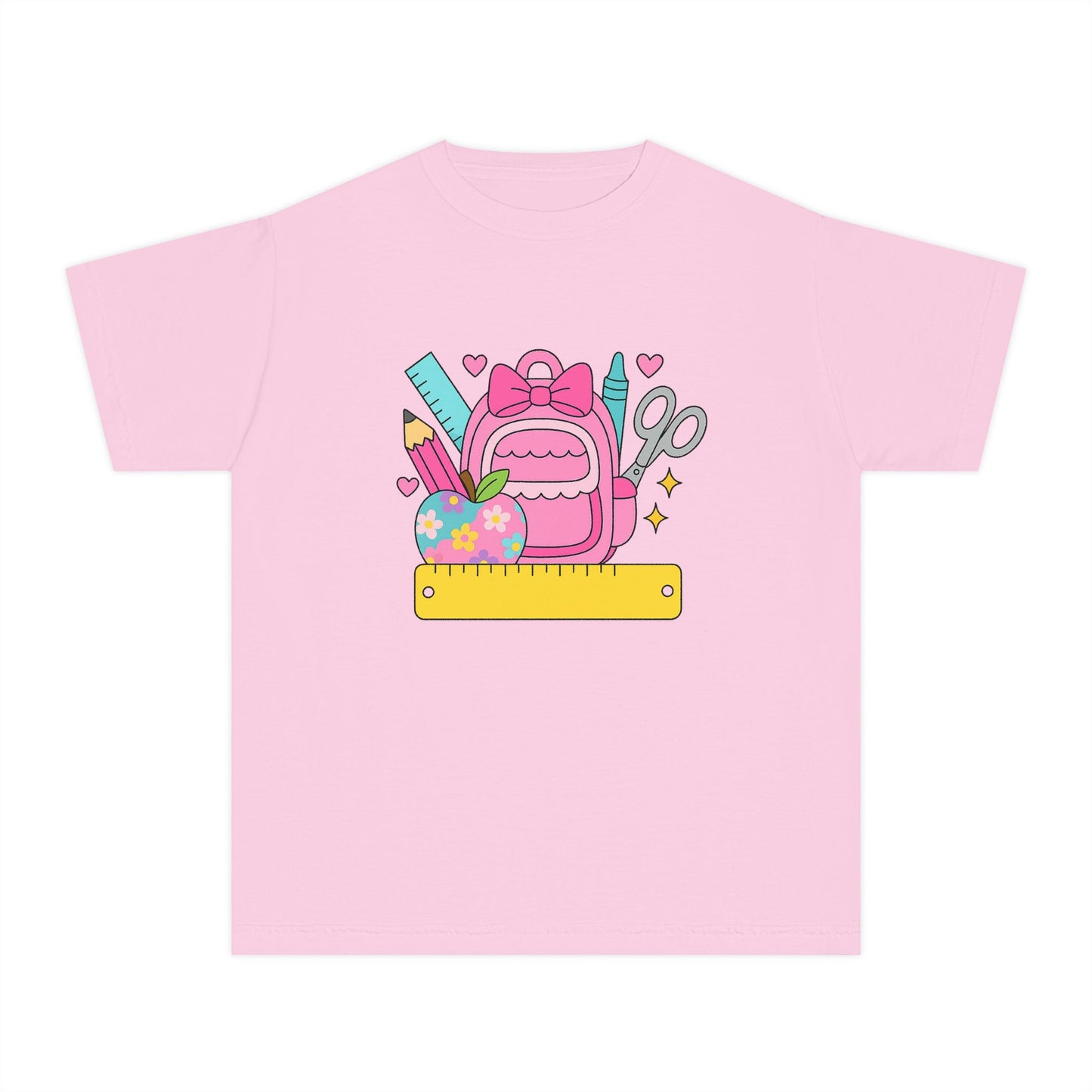 Personalized Cute Back To School Youth Tee, Personalized Girl Shirt, Kids Graphic Tee, Student Shirt