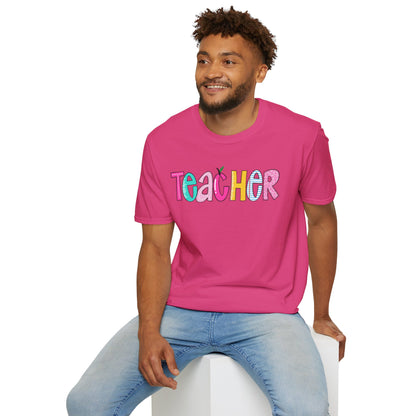 Colorful Teacher T-Shirt, Gift for Teachers, Cute Appreciation Shirt, Back to School Tee, Classroom Outfit, Teacher Gifts