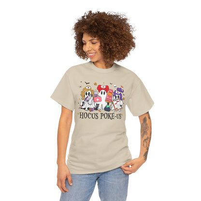 Hocus Poke-Us Tee, Halloween Nurse Shirt, Sanderson Sisters Costume, Spooky Ghost T-shirt, Medical Theme Apparel, Express Delivery available