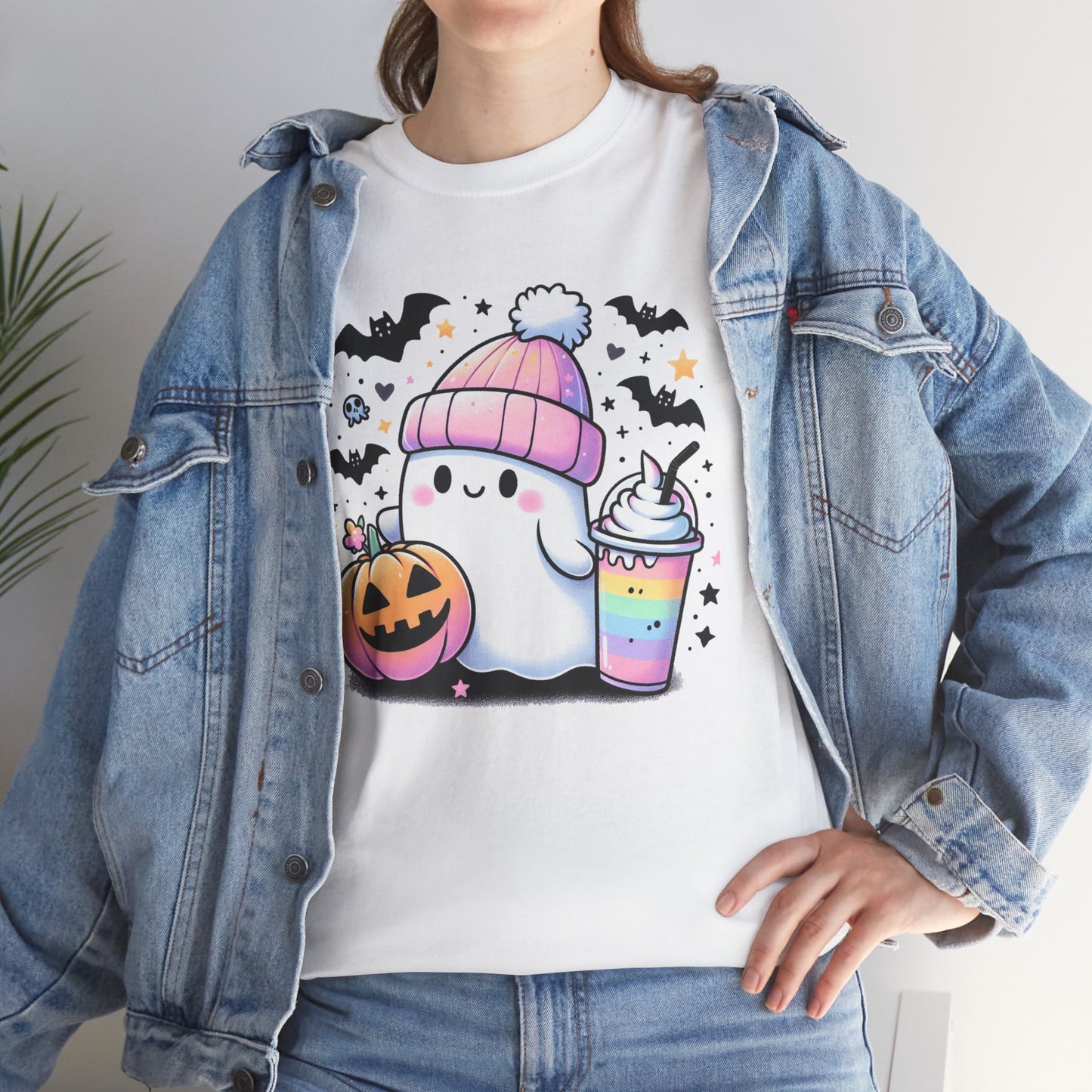 Pretty in Pastel - Cute Ghost - Halloween Shirt - Adult Unisex Tee -