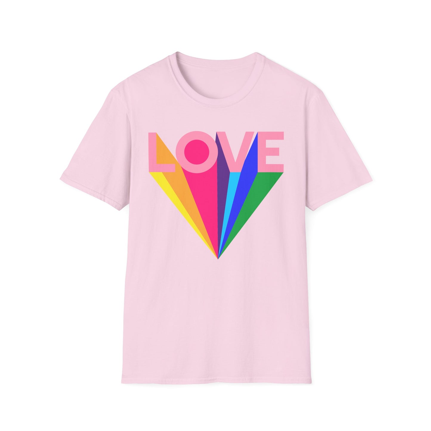 Love Rainbow Pop Out Unisex T-Shirt, Rainbow Love Tee, Colorful Graphic Shirt, Valentine's T-shirt