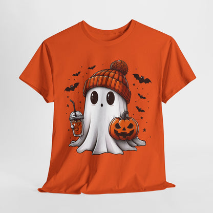 Pumpkin Season Vibes - Cute Ghost - Adult Unisex Tee