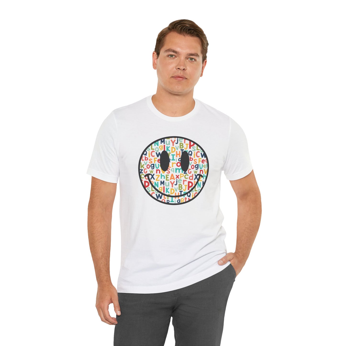 Alphabet Smiley Face Tee - Colorful and Cute - Express Delivery available