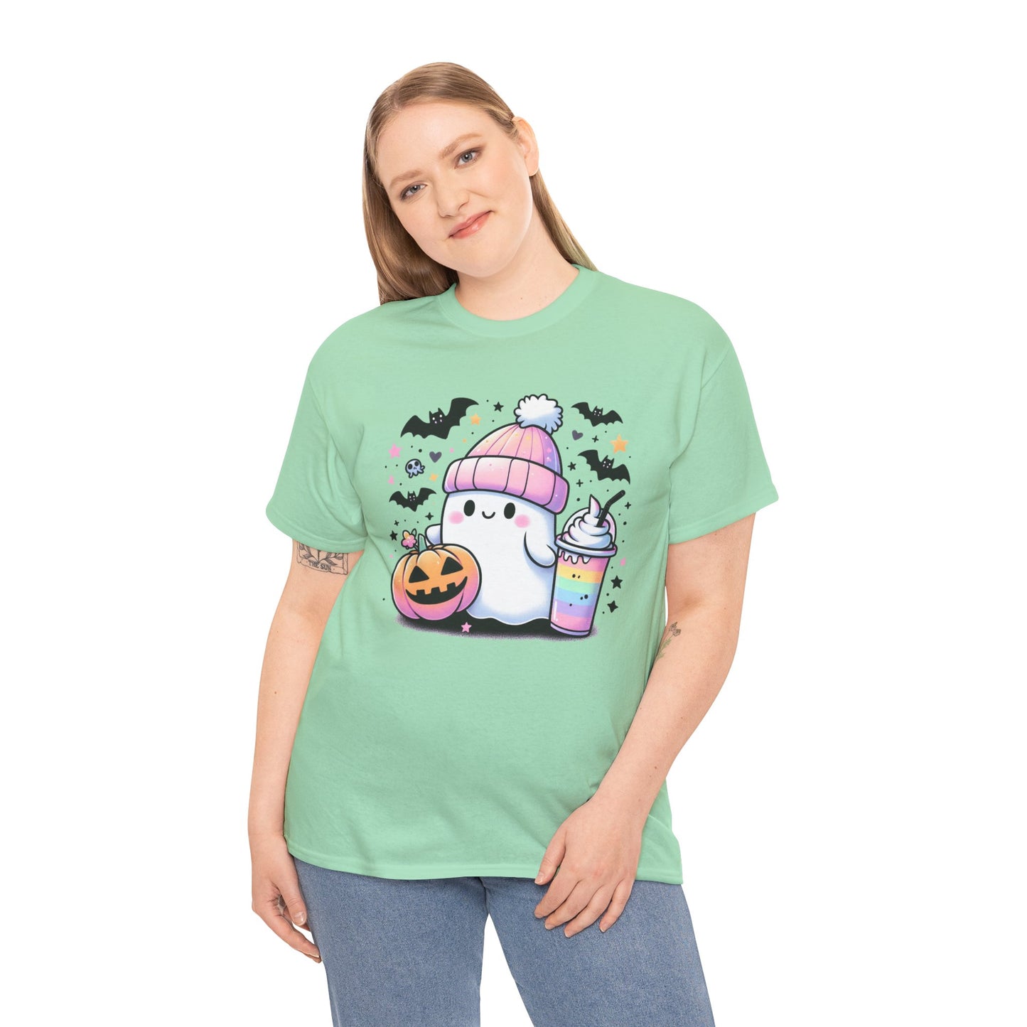 Pretty in Pastel - Cute Ghost - Halloween Shirt - Adult Unisex Tee -