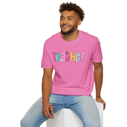 Colorful Teacher T-Shirt, Gift for Teachers, Cute Appreciation Shirt, Back to School Tee, Classroom Outfit, Teacher Gifts
