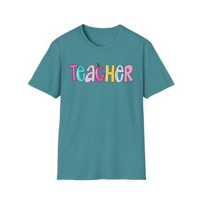 Colorful Teacher T-Shirt, Gift for Teachers, Cute Appreciation Shirt, Back to School Tee, Classroom Outfit, Teacher Gifts