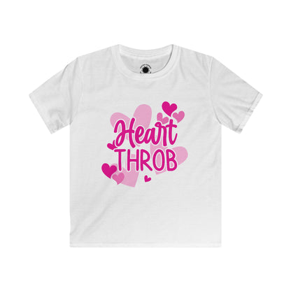 Heart Throb Valentine's Kids Softstyle Tee, Youth T-Shirt, Children's Valentine Shirt, Love Heart Design, Cute Valentine Gift