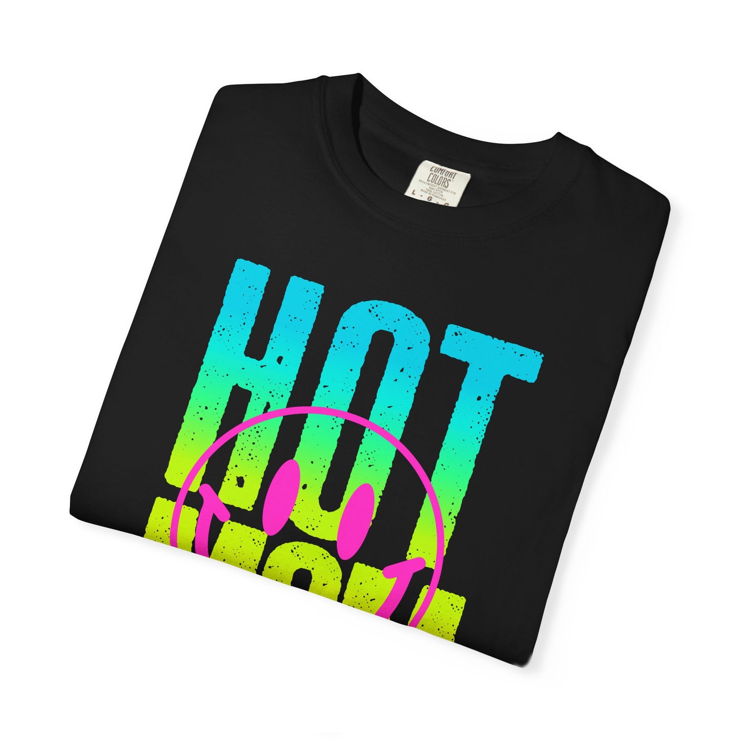 Neon Hot Mom Summer Unisex T-shirt, Neon Smile Face Shirt, Trendy Summer Tee, Cute Smiley Face Top, Casual Summer Apparel