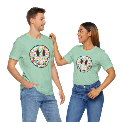 Alphabet Smiley Face Tee - Colorful and Cute - Express Delivery available