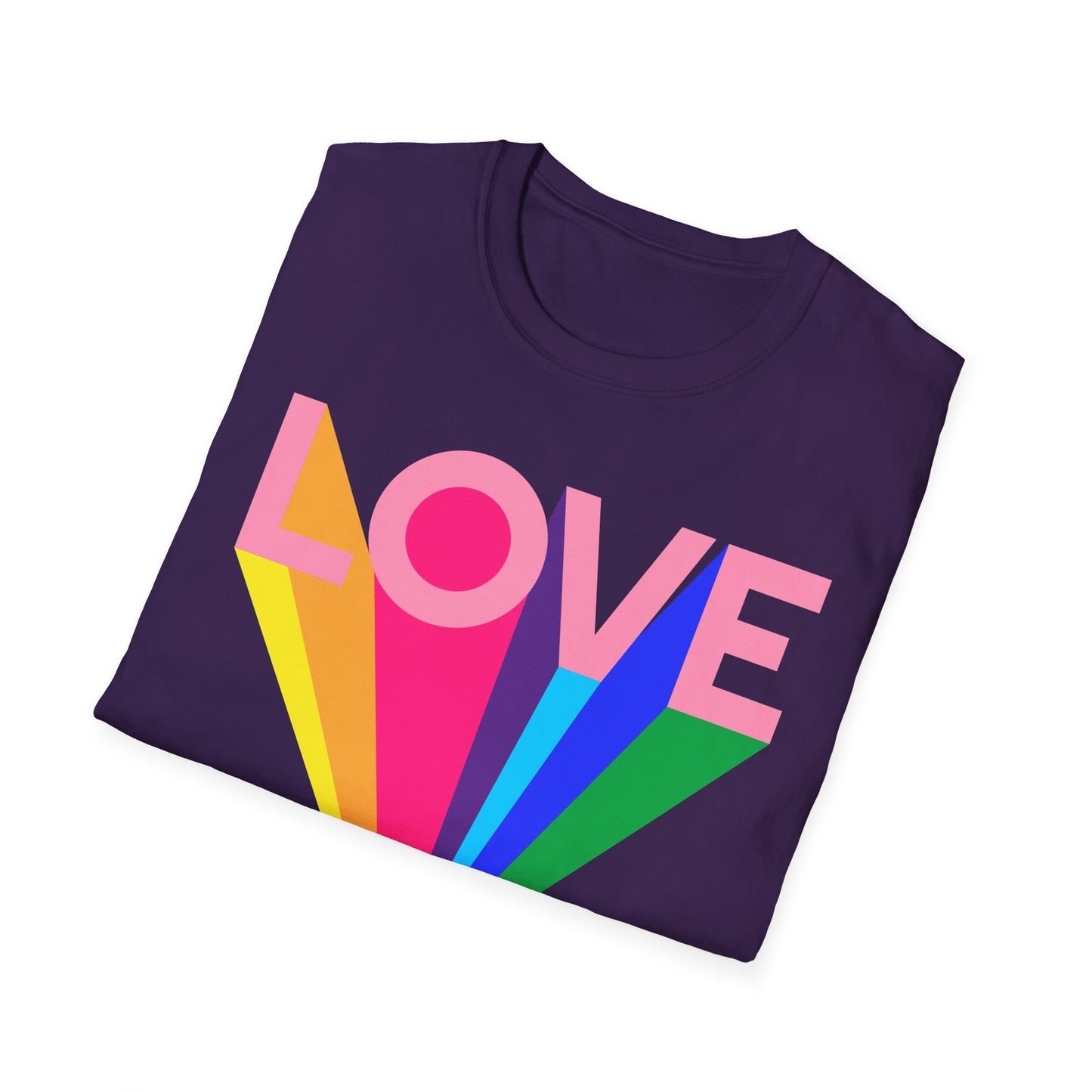 Love Rainbow Pop Out Unisex T-Shirt, Rainbow Love Tee, Colorful Graphic Shirt, Valentine's T-shirt