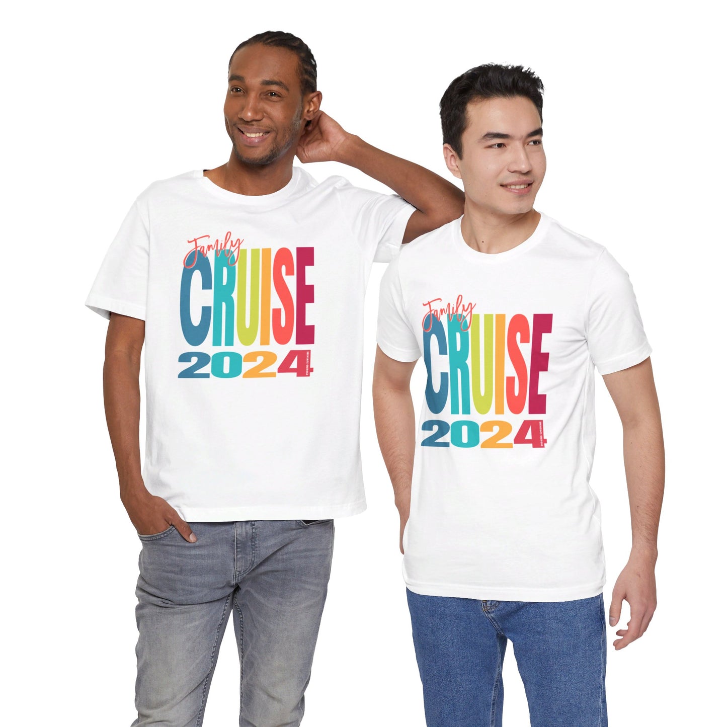 Family Cruise 2024, Multi Color Font, Adult, Unisex Jersey Short Sleeve Tee, Matching Family Vacation Shirt,